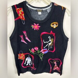 Vintage Elizabeth New York Sweater Women’s L Viscose Blend Fashion Theme Novelty